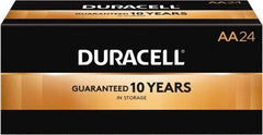 Duracell - Size AA, Alkaline, 24 Pack, Standard Battery - 1.5 Volts, Button Tab Terminal, LR6, ANSI 15A Regulated - Eagle Tool & Supply