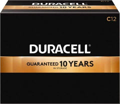 Duracell - Size C, Alkaline, 12 Pack, Standard Battery - 1.5 Volts, Button Tab Terminal, LR14, ANSI 14A Regulated - Eagle Tool & Supply