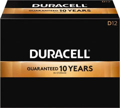 Duracell - Size D, Alkaline, 12 Pack, Standard Battery - 1.5 Volts, Button Tab Terminal, LR20, ANSI 13A Regulated - Eagle Tool & Supply