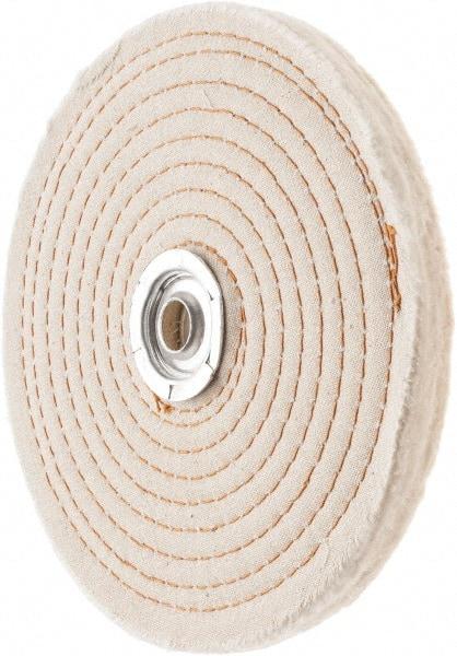 Value Collection - 6" Diam x 1/2" Thick Unmounted Buffing Wheel - 50 Ply, Polishing, 1" Arbor Hole, Hard Density - Eagle Tool & Supply