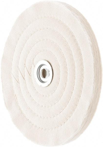 Value Collection - 8" Diam x 1/2" Thick Unmounted Buffing Wheel - 50 Ply, Polishing, 1" Arbor Hole, Medium Density - Eagle Tool & Supply