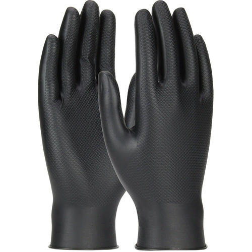 ‎67-246/XXL Disposable Gloves - Ambi-Dex Grippaz Industrial - Black - 6 Mil Nitrile - Fish Scale - 50/box - Exact Industrial Supply