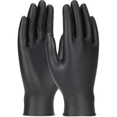 ‎67-246/S Disposable Gloves - Ambi-Dex Grippaz Industrial - Black - 6 Mil Nitrile - Fish Scale - 50/Box - Exact Industrial Supply