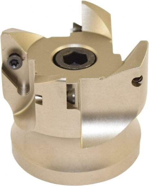 Millstar - 4 Inserts, 66mm Cut Diam, 27mm Arbor Diam, Indexable Square-Shoulder Face Mill - 0/90° Lead Angle, 60mm High, VCGT Insert Compatibility, Series ASMN - Eagle Tool & Supply