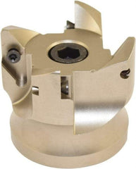 Millstar - 4 Inserts, 66mm Cut Diam, 27mm Arbor Diam, Indexable Square-Shoulder Face Mill - 0/90° Lead Angle, 60mm High, VCGT Insert Compatibility, Series ASMN - Eagle Tool & Supply