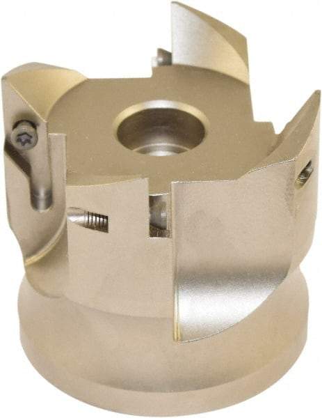 Millstar - 4 Inserts, 63mm Cut Diam, 22mm Arbor Diam, Indexable Square-Shoulder Face Mill - 0/90° Lead Angle, 60mm High, VCGT Insert Compatibility, Series ASMN - Eagle Tool & Supply