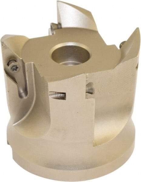 Millstar - 4 Inserts, 63mm Cut Diam, 22mm Arbor Diam, Indexable Square-Shoulder Face Mill - 93° Lead Angle, 60mm High, VCGT Insert Compatibility, Series ASMC - Eagle Tool & Supply