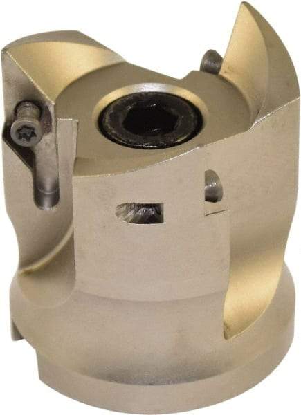 Millstar - 3 Inserts, 50mm Cut Diam, 22mm Arbor Diam, Indexable Square-Shoulder Face Mill - 0/90° Lead Angle, 55mm High, VCGT Insert Compatibility, Series ASMN - Eagle Tool & Supply