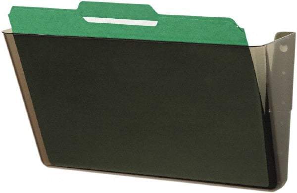 Deflect-o - 13" Wide x 7" High x 4" Deep Plastic Wall File - 1 Compartment, Smoke - Eagle Tool & Supply