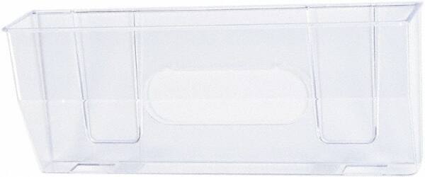 Deflect-o - 15" Wide x 6-3/8" High x 3" Deep Plastic Wall File - 1 Compartment, Clear - Eagle Tool & Supply