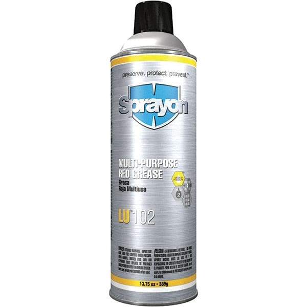 Sprayon - 13.75 oz Aerosol Aluminum General Purpose Grease - Red, 480°F Max Temp, NLGIG 2, - Eagle Tool & Supply