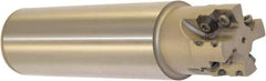 Millstar - 1-1/2" Cut Diam, 1.58" Max Depth, 1-1/2" Shank Diam, Cylindrical Shank Indexable High-Feed End Mill - Screw Holding Method, HFCI-1204 Insert, HFSS Toolholder, Through Coolant - Eagle Tool & Supply