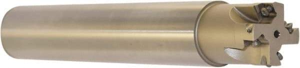 Millstar - 1-1/4" Cut Diam, 1.58" Max Depth, 1-1/4" Shank Diam, Cylindrical Shank Indexable High-Feed End Mill - Screw Holding Method, HFCI-09T3 Insert, HFSS Toolholder, Through Coolant - Eagle Tool & Supply