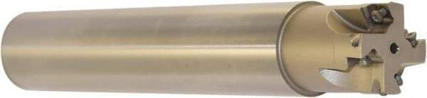 Millstar - 1-1/4" Cut Diam, 1.58" Max Depth, 1-1/4" Shank Diam, Cylindrical Shank Indexable High-Feed End Mill - Screw Holding Method, HFCI-09T3 Insert, HFSS Toolholder, Through Coolant - Eagle Tool & Supply