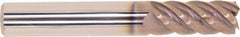 Millstar - 3/8", 5 Flute, Single End, Solid Carbide, 0.015" Corner Radius End Mill - 2-1/2" OAL, Right Hand Flute, 15/16" LOC, Right Hand Cut - Eagle Tool & Supply
