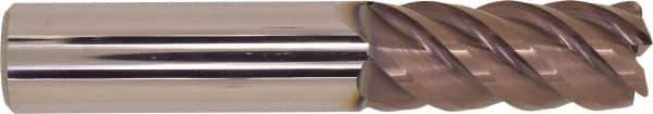 Millstar - 16mm, 5 Flute, Single End, Solid Carbide, 1mm Corner Radius End Mill - 100mm OAL, Right Hand Flute, 40mm LOC, Right Hand Cut - Eagle Tool & Supply