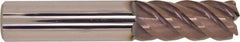 Millstar - 16mm, 5 Flute, Single End, Solid Carbide, 1mm Corner Radius End Mill - 100mm OAL, Right Hand Flute, 40mm LOC, Right Hand Cut - Eagle Tool & Supply
