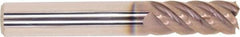 Millstar - 10mm, 5 Flute, Single End, Solid Carbide, 1mm Corner Radius End Mill - 63mm OAL, Right Hand Flute, 25mm LOC, Right Hand Cut - Eagle Tool & Supply