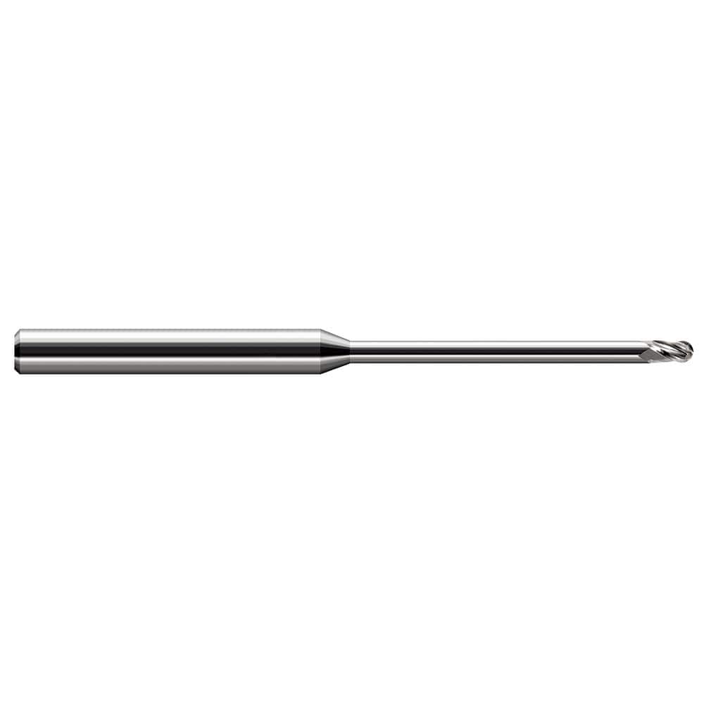 Harvey Tool - Ball End Mills; Mill Diameter (Decimal Inch): 0.0450 ; Number of Flutes: 3 ; Length of Cut (mm): 1.7000 ; Length of Cut (Decimal Inch): 0.0670 ; Material: Solid Carbide ; Overall Length (Inch): 2-1/2 - Exact Industrial Supply