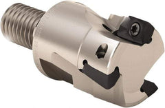 Seco - 1" Cut Diam, 0.669" Max Depth of Cut, 1.57" OAL, Indexable Square Shoulder End Mill - XO.. 1806 Inserts, M12 Modular Connection, 90° Lead Angle, Through Coolant, Series Power Turbo - Eagle Tool & Supply
