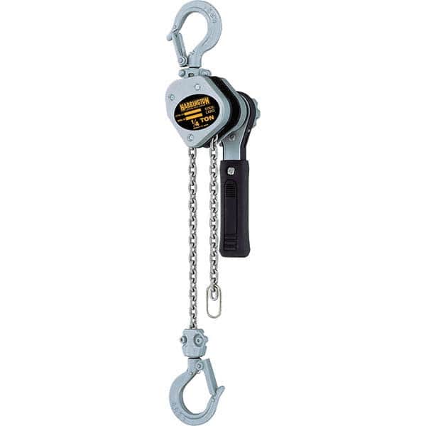 Harrington Hoist - 500 Lb Capacity, 5' Lift Height, Chain Mini Lever Manual Hoist - Eagle Tool & Supply