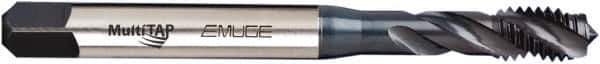 Emuge - 1/4-20 UNC 3 Flute 2B/3B Modified Bottoming Spiral Flute Tap - Vanadium High Speed Steel, Oxide Finish, 3.15" OAL, Right Hand Flute, Right Hand Thread - Exact Industrial Supply