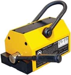 Mag-Mate - 2,500 Lb Load Capacity, Magnetic Lifter - 8-7/8" High x 7-1/8" Wide, 5" Head/Holder Diam, 2 Poles, For Use with Flat & Round Ferrous Metal - Eagle Tool & Supply