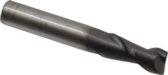 Accupro - 3/8", 7/8" LOC, 3/8" Shank Diam, 2-1/2" OAL, 2 Flute, Solid Carbide Square End Mill - Single End, AlTiN Finish, Spiral Flute, 40° Helix, Centercutting, Right Hand Cut, Right Hand Flute - Eagle Tool & Supply