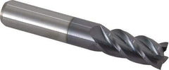 Accupro - 7/16", 1" LOC, 7/16" Shank Diam, 2-3/4" OAL, 4 Flute, Solid Carbide Square End Mill - Single End, AlTiN Finish, Spiral Flute, 40° Helix, Centercutting, Right Hand Cut, Right Hand Flute - Eagle Tool & Supply