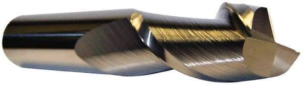 Accupro - 3/32", 9/32" LOC, 1/8" Shank Diam, 1-1/2" OAL, 2 Flute, Solid Carbide Square End Mill - Single End, nACRo Finish, Spiral Flute, 30° Helix, Centercutting, Right Hand Cut, Right Hand Flute - Eagle Tool & Supply
