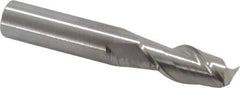 Accupro - 7/16", 1" LOC, 7/16" Shank Diam, 2-3/4" OAL, 2 Flute, Solid Carbide Square End Mill - Single End, Uncoated, Spiral Flute, 40° Helix, Centercutting, Right Hand Cut, Right Hand Flute - Eagle Tool & Supply