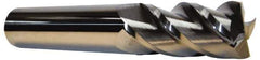 Accupro - 9/16", 1-1/4" LOC, 9/16" Shank Diam, 3-1/2" OAL, 4 Flute, Solid Carbide Square End Mill - Single End, Uncoated, Spiral Flute, 40° Helix, Centercutting, Right Hand Cut, Right Hand Flute - Eagle Tool & Supply