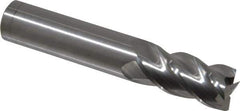 Accupro - 5/8", 1-1/4" LOC, 5/8" Shank Diam, 3-1/2" OAL, 4 Flute, Solid Carbide Square End Mill - Single End, Uncoated, Spiral Flute, 40° Helix, Centercutting, Right Hand Cut, Right Hand Flute - Eagle Tool & Supply