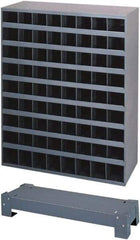 Durham - 72 Bin Bin Shelving Unit with Openings and Base - 12 Inch Overall Depth x 42 Inch Overall Height, Gray Steel Bins - Eagle Tool & Supply