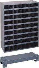 Durham - 40 Bin Bin Shelving Unit with Openings and Base - 12 Inch Overall Depth x 24 Inch Overall Height, Gray Steel Bins - Eagle Tool & Supply