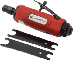 Universal Tool - 1/4" Collet, Straight Handle, Straight Air Die Grinder - 22,000 RPM, Rear Exhaust, 22 CFM, 0.9 hp, 90 psi, 1/4 NPT - Eagle Tool & Supply