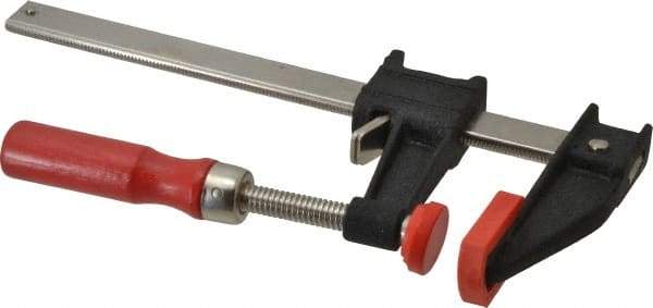 Bessey - 6" Capacity, 2-1/2" Throat Depth Cast Iron Bar Clamp - 600 Lb Clamping Pressure, 10" OAL - Eagle Tool & Supply