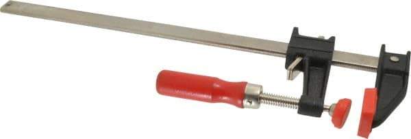 Bessey - 12" Capacity, 2-1/2" Throat Depth Cast Iron Bar Clamp - 600 Lb Clamping Pressure, 16" OAL - Eagle Tool & Supply