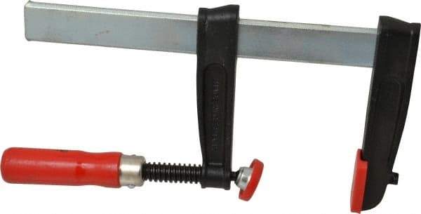 Bessey - 8" Capacity, 4" Throat Depth Steel Bar Clamp - 800 Lb Clamping Pressure, 12" OAL - Eagle Tool & Supply