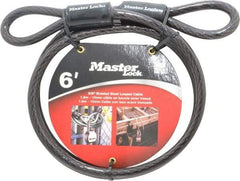 Master Lock - 6' Long Heavy Duty Cable - 3/8" Diam - Eagle Tool & Supply