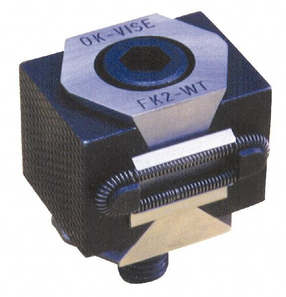 Mitee-Bite - 33,000 Lb Holding Force Double Vise Wedge Clamp - 2.24" Wide x 1.65" Deep x 1.65" High Base, 48 to 52 HRC, 2.24 to 2.64" Jaw Spread, 250 Lb/Ft Torque, 5/8-11 Screw Thread - Eagle Tool & Supply