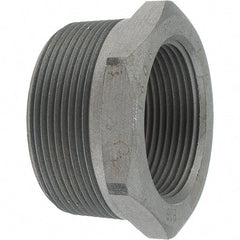 Made in USA - Size 2 x 1-1/2", Class 3,000, Forged Carbon Steel Black Pipe Hex Bushing - 3,000 psi, Threaded End Connection - Eagle Tool & Supply