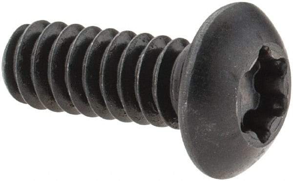 Camcar - #10-24 UNC Torx Plus Drive, Button Screw - Alloy Steel, Black Oxide Finish, Fully Threaded, 1/2" Length Under Head - Eagle Tool & Supply