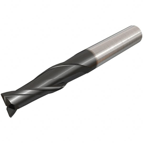 Iscar - 0.313" Diam 2 Flute Solid Carbide 0.006" Chamfer Width Corner Chamfer End Mill - Eagle Tool & Supply