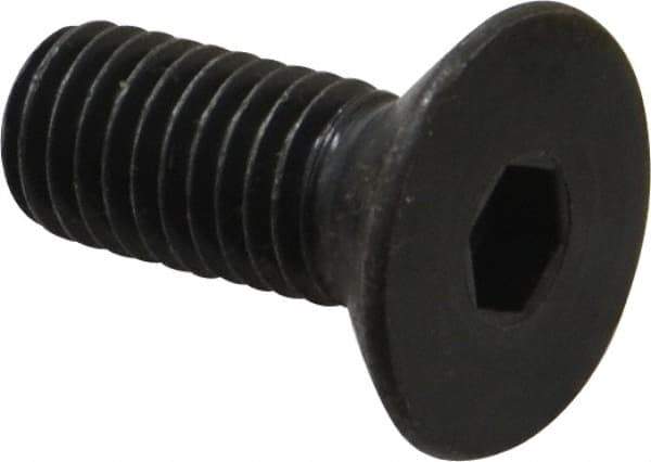 Holo-Krome - M10x1.50 Metric Coarse Hex Socket Drive, 90° Flat Screw - Grade 12.9 Alloy Steel, Black Oxide Finish, Fully Threaded, 25mm OAL - Eagle Tool & Supply