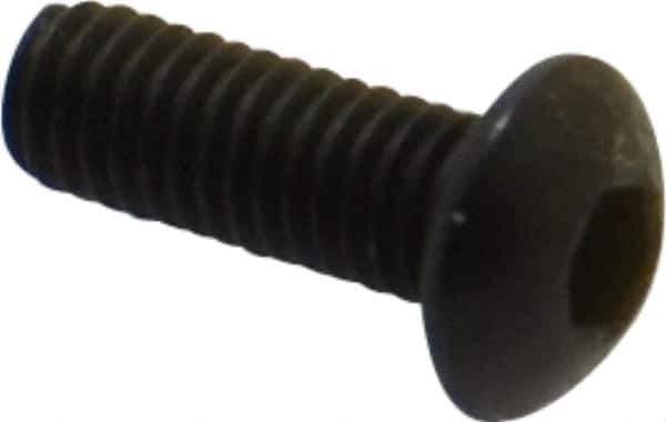 Holo-Krome - M3x0.50 Metric Coarse Hex Socket Drive, Button Screw - Grade 12.9 Alloy Steel, Black Oxide Finish, Fully Threaded, 8mm Length Under Head - Eagle Tool & Supply