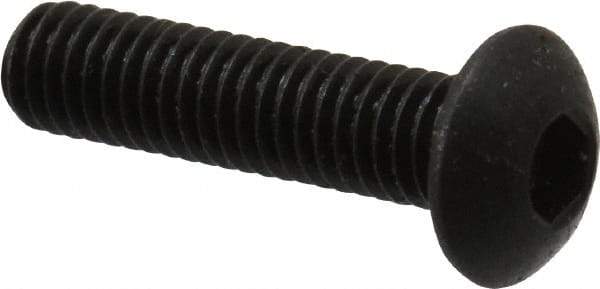 Holo-Krome - M3x0.50 Metric Coarse Hex Socket Drive, Button Screw - Grade 12.9 Alloy Steel, Black Oxide Finish, Fully Threaded, 12mm Length Under Head - Eagle Tool & Supply