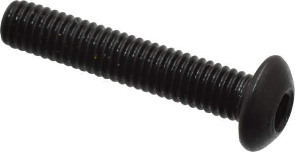 Holo-Krome - M3x0.50 Metric Coarse Hex Socket Drive, Button Screw - Grade 12.9 Alloy Steel, Black Oxide Finish, Fully Threaded, 16mm Length Under Head - Eagle Tool & Supply