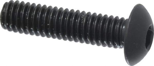 Holo-Krome - M4x0.70 Metric Coarse Hex Socket Drive, Button Screw - Grade 12.9 Alloy Steel, Black Oxide Finish, Fully Threaded, 16mm Length Under Head - Eagle Tool & Supply