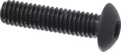 Holo-Krome - M4x0.70 Metric Coarse Hex Socket Drive, Button Screw - Grade 12.9 Alloy Steel, Black Oxide Finish, Fully Threaded, 16mm Length Under Head - Eagle Tool & Supply